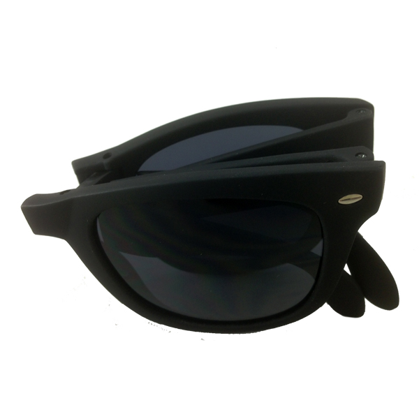 Folde solbriller i mat sort wayfarer - sunlooper.dk - billede 2
