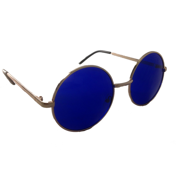 Stor Lennon solbrille med blåt glas. - sunlooper.dk - billede 2