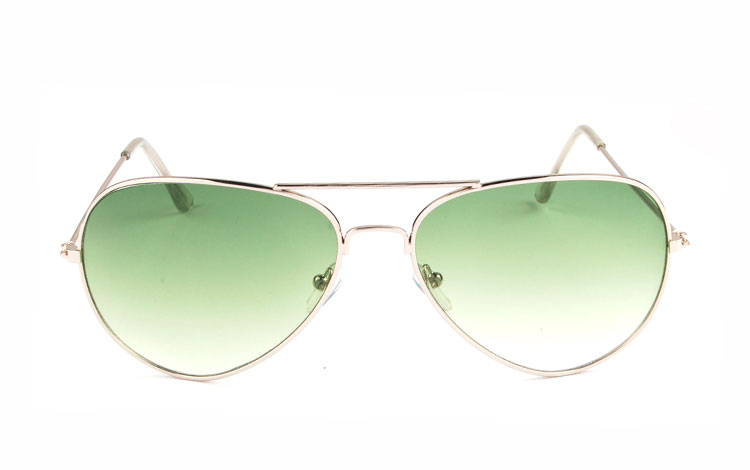 Metal aviator solbrille med grønne glas - sunlooper.dk - billede 2