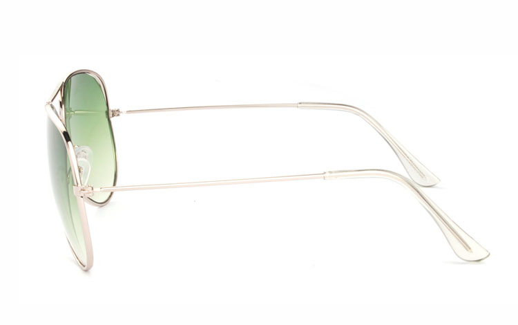 Metal aviator solbrille med grønne glas - sunlooper.dk - billede 3