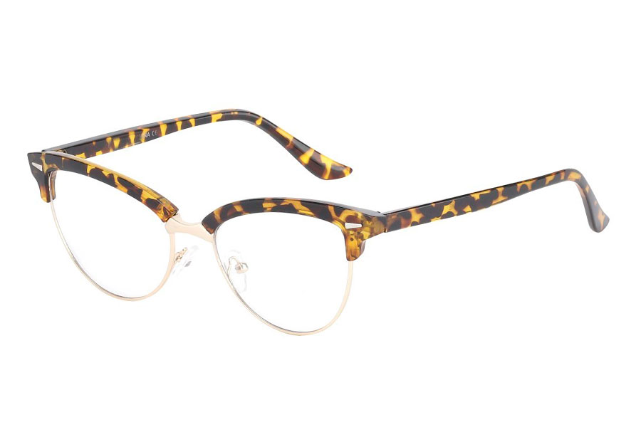 Cateye brille i lyst skildpaddebrun / leopard mønstret stel