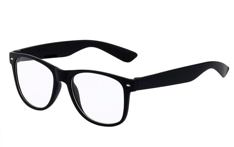 MAT sort brille uden styrke i wayfarer design
