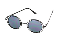 Eksklusiv Lennon rund solbrille i sort design