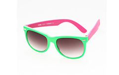 Wayfarer solbrille i grøn / pink