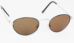 Sort og sølvfarvet oval solbrille