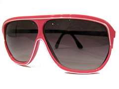 Pink solbrille med hvid stribe