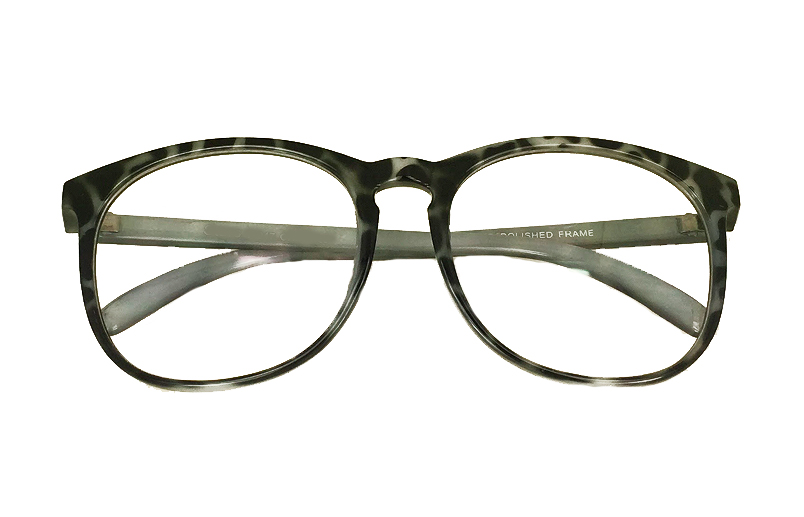 Brille med klart glas uden styrke i grÃ¥-sort design - sunlooper.dk - billede 2