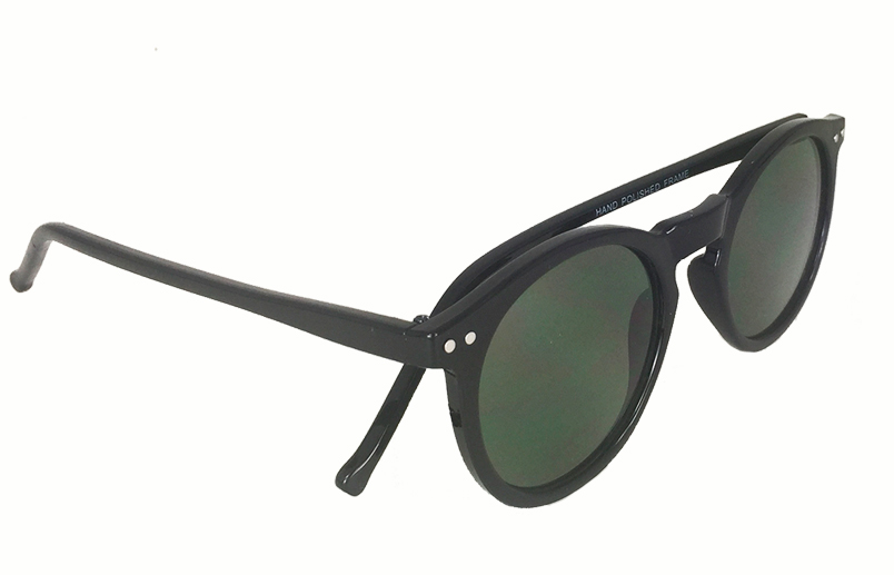 Sort rund modesolbrille i unisex design - sunlooper.dk - billede 2