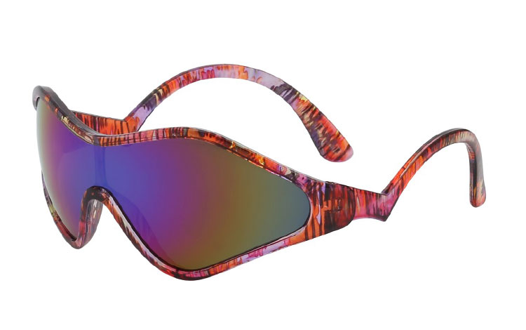 Vilde retro farvede ski solbriller