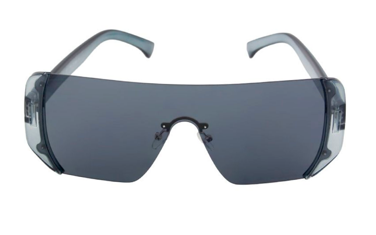 Fræk oversized solbrille i gråsort design