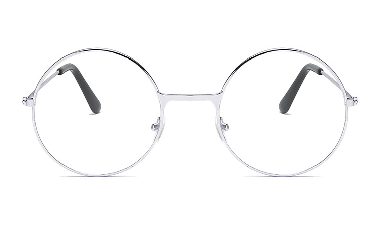 Sølvfarvet metal brille med klart glas uden styrke - sunlooper.dk - billede 2