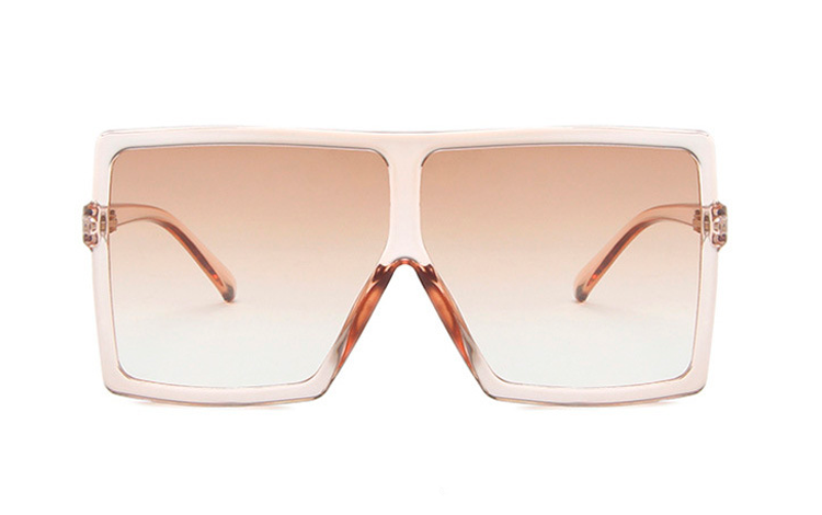 Champagnefarvet kæmpe oversize solbrille i stort og fladt design - sunlooper.dk - billede 2