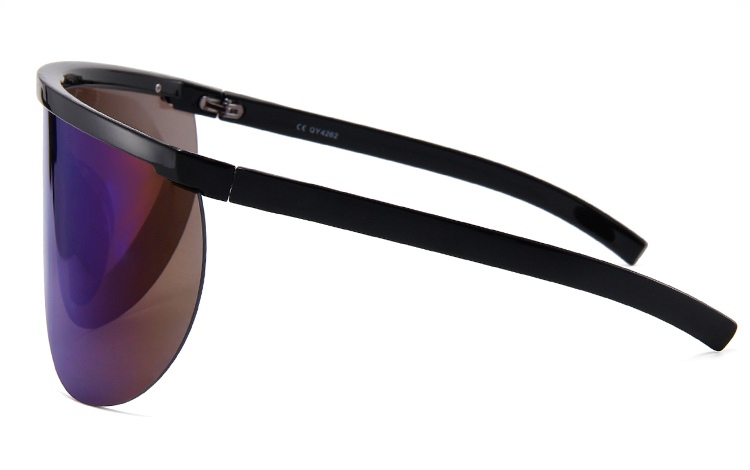 Stor oversized solbrille med blÃ¥-lilla spejlglas. - sunlooper.dk - billede 3