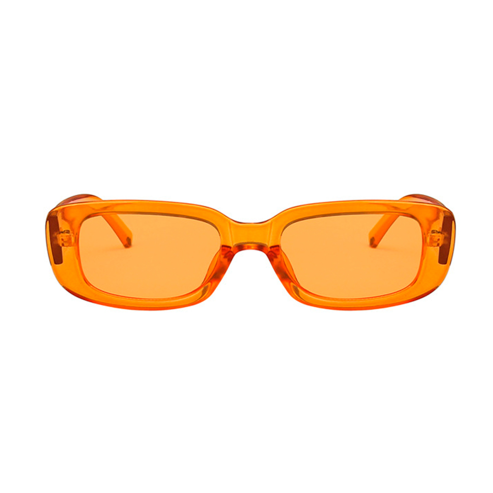 Transparent Orange solbrille i aflangt firkantet design - sunlooper.dk - billede 2