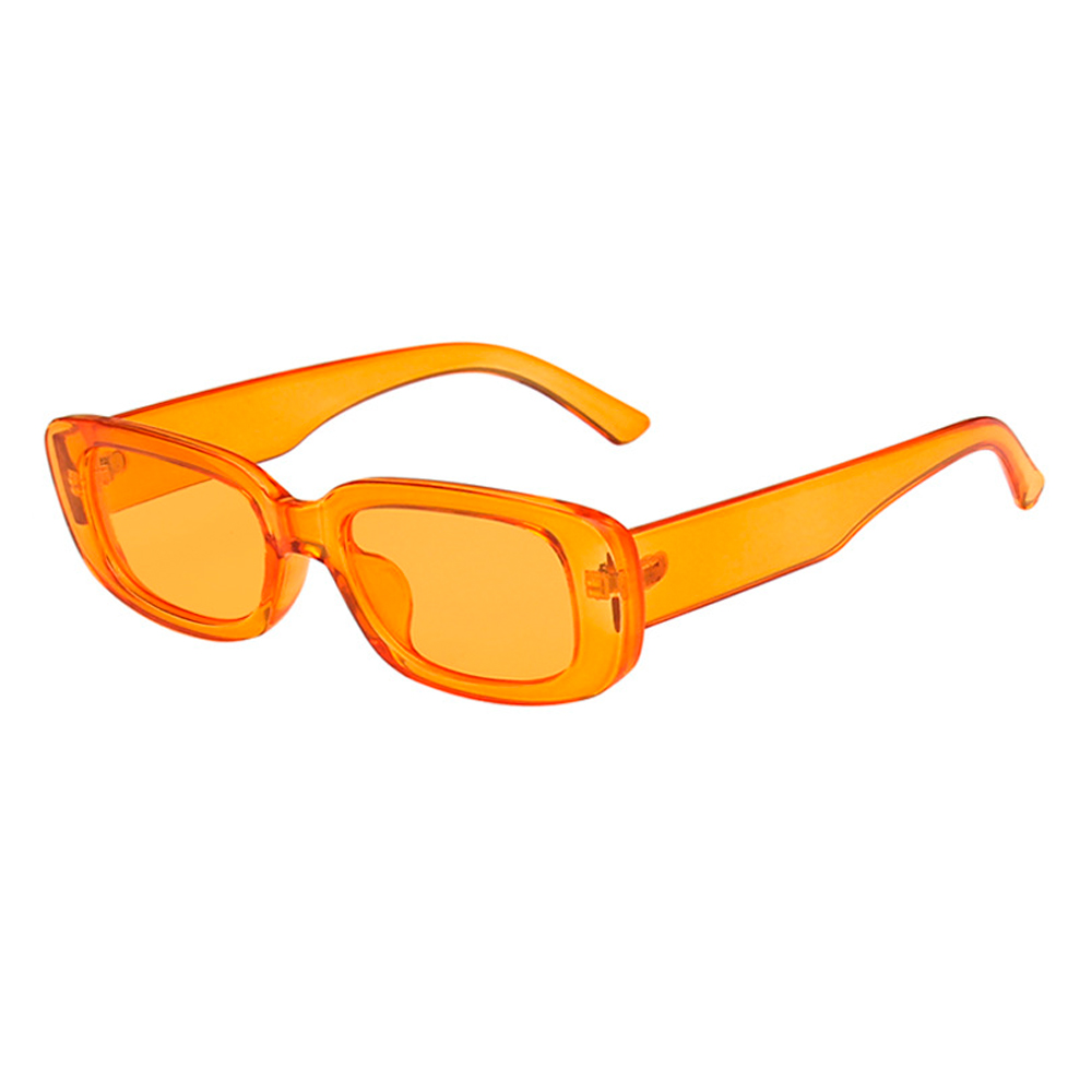 Transparent Orange solbrille i aflangt firkantet design