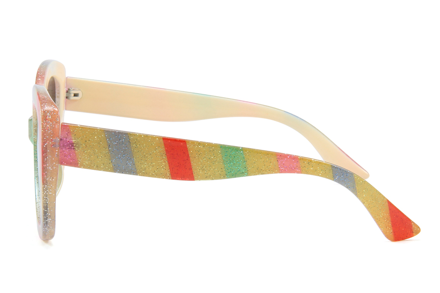 STribet oversize Jackie Ohh solbrille med glimmer - sunlooper.dk - billede 2