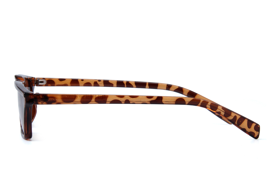 Smal og spids cateye solbrille i lyst tortoise stel med lysbrune glas - sunlooper.dk - billede 3