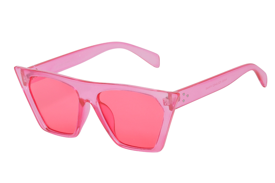 Pink cat-eye solbrille i markant spids design
