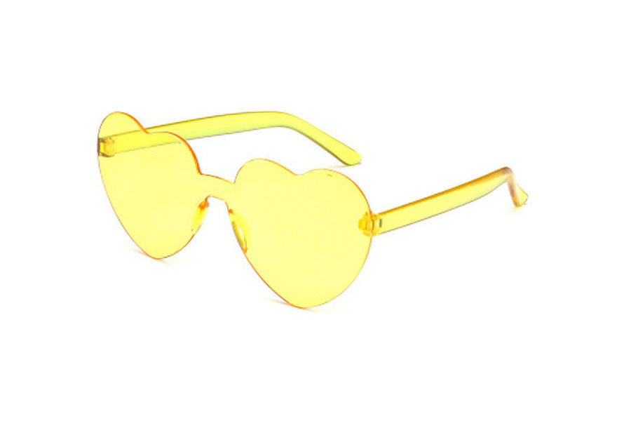 Hjerte solbrille i gult fladt design