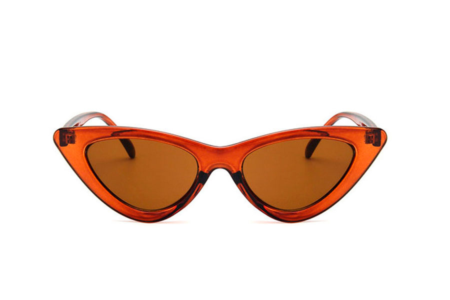 Fræk solbrille i orangebrun Cat-Eye design
