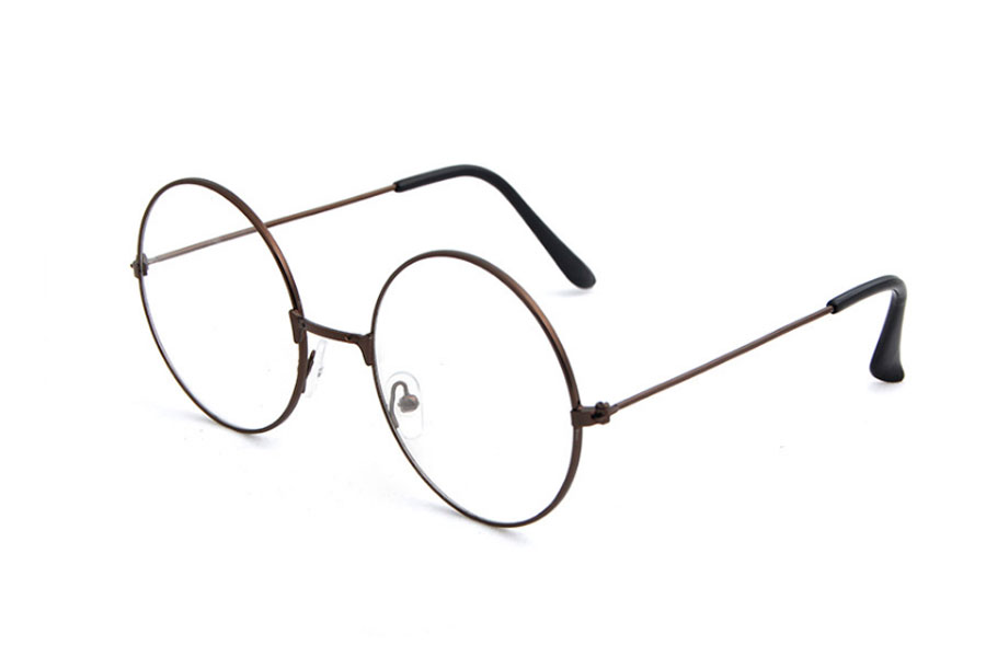 Bronzefarvet metal brille i det moderigtige John Lennon look