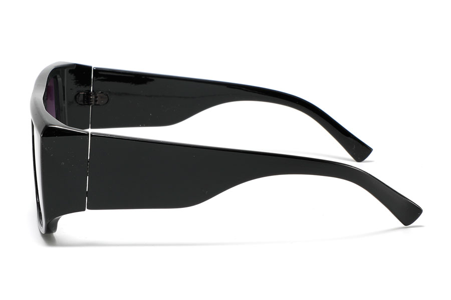 Kraftig robust solbrille i sort blank stel - sunlooper.dk - billede 3