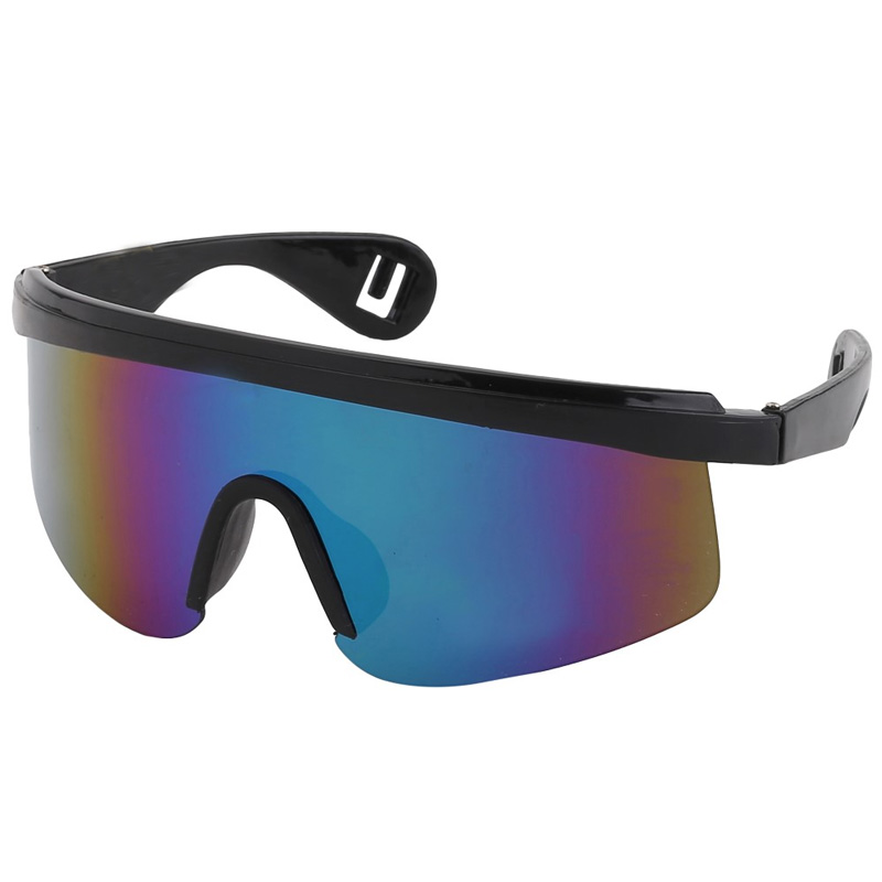Ski solbrille i sort med multifarvet glas