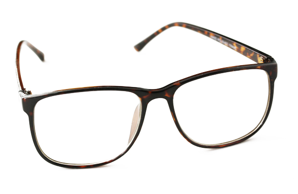 Skildpaddebrun brille uden styrke i enkelt design