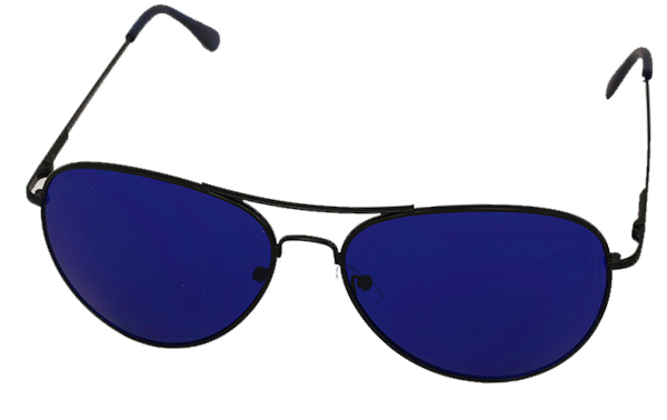 Aviator solbriller med blåt glas