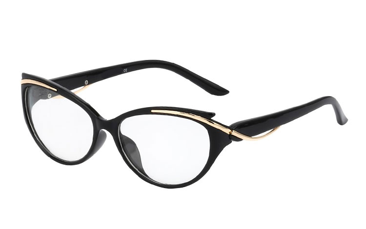 Cateye briller med klart glas - Design nr. 3404