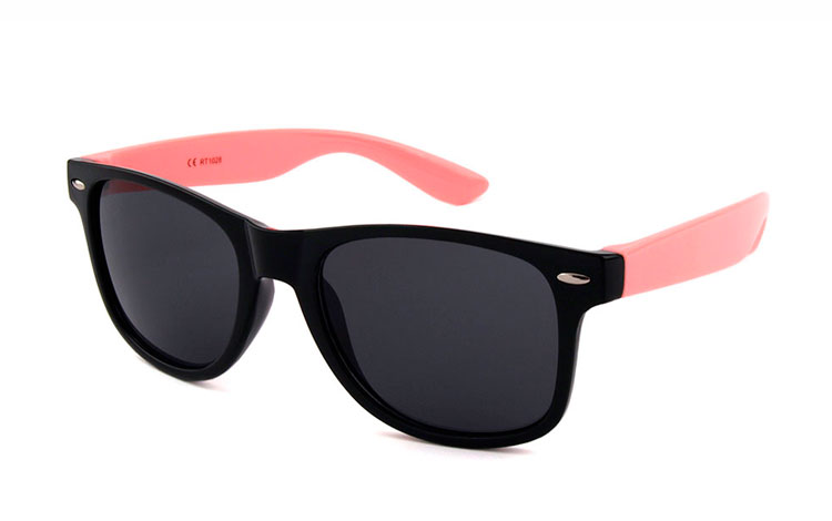 Sort og baby-lyserød wayfarer solbrille - Design nr. 3486