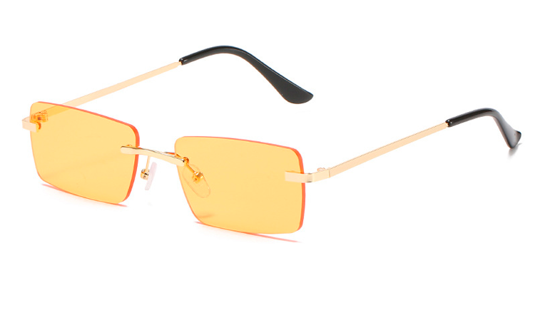 Fræk orange solbrille i aflangt firkantet design - Design nr. 4400
