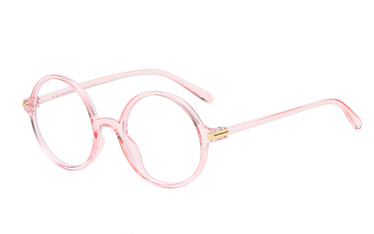 Lyserød transparent brille med klart glas uden styrke - Design nr. 4416