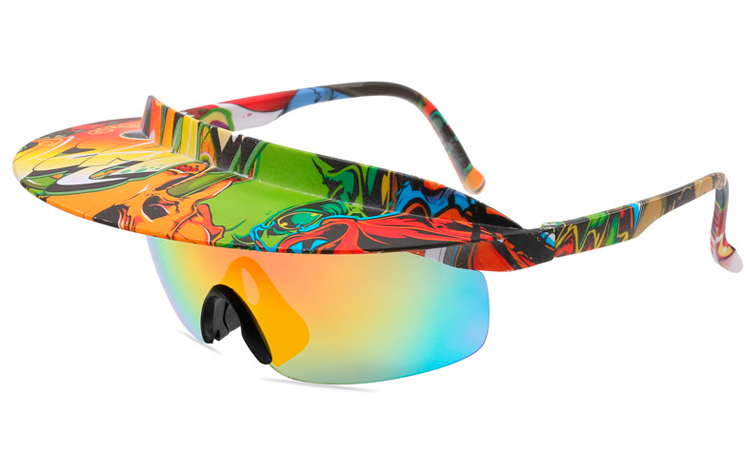 Retro inspireret solbrille med kasket-skygge - Design nr. 4536