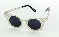 Cateye solbrille i sølv gitter - Design nr. 1033