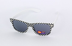Solbrille til børn i hvid og sort ternet - Design nr. 1087