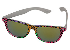 Wayfarer solbrille med farvet dyreprint - Design nr. 1147