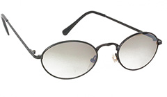 Sort oval solbrille med smokeyglas - Design nr. 3123