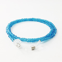 Brillesnor med perler i lysblå / tyrkis - Design nr. 3147