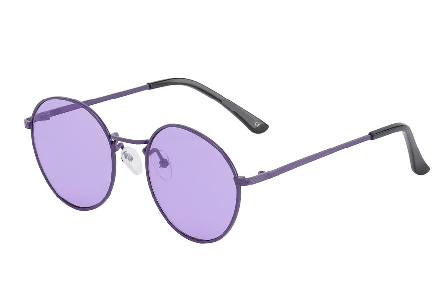 Moderigtig solbrille i lilla metalstel med lilla linser - Design nr. s3749