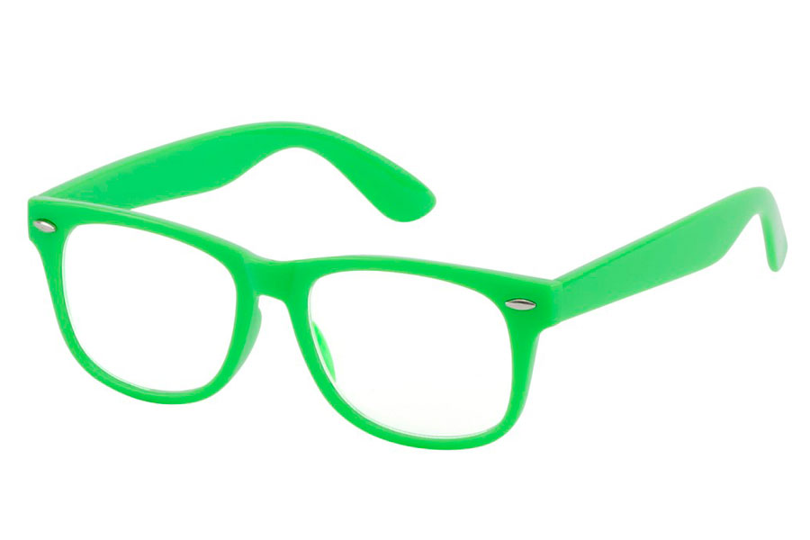 BØRNE brille i neongrøn med klart glas - Design nr. 3781