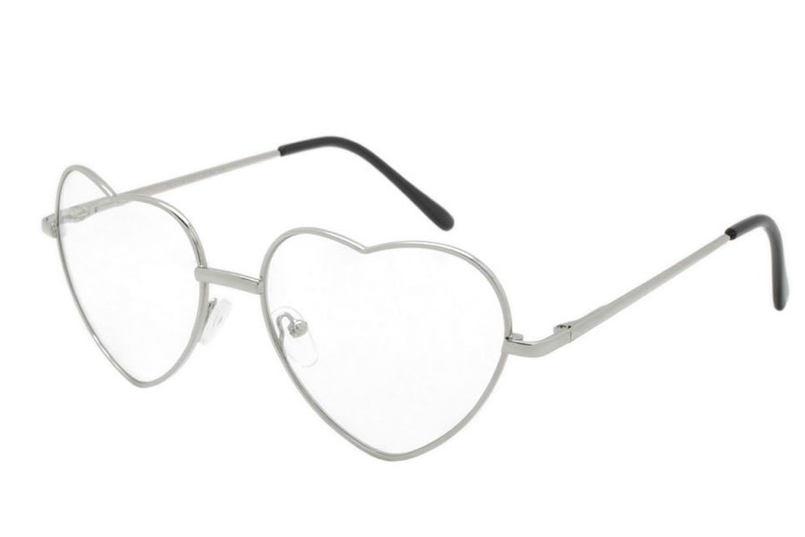 Hjertebrille i sølvfarvet metalstel - Design nr. s3858