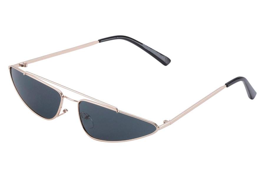 Smal solbrille i cat eye metalstel med dobbelt bro - Design nr. s3871