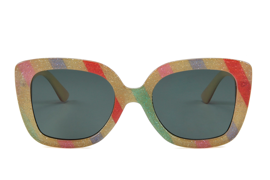 STribet oversize Jackie Ohh solbrille med glimmer - Design nr. s3909