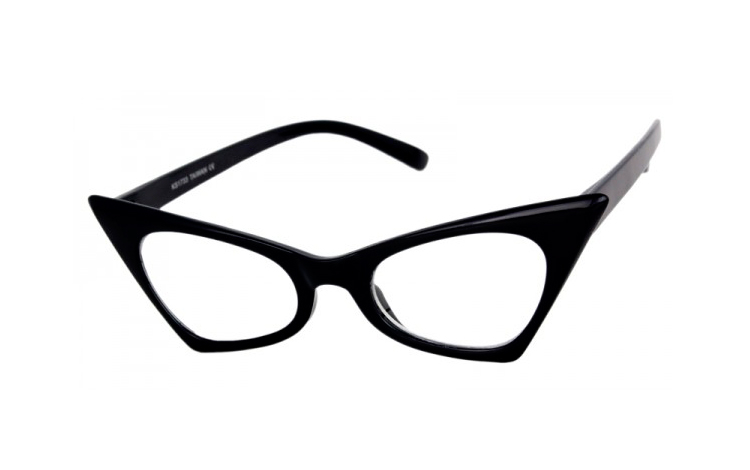 Sort Cat-eye brille i kantet design - Design nr. s4062