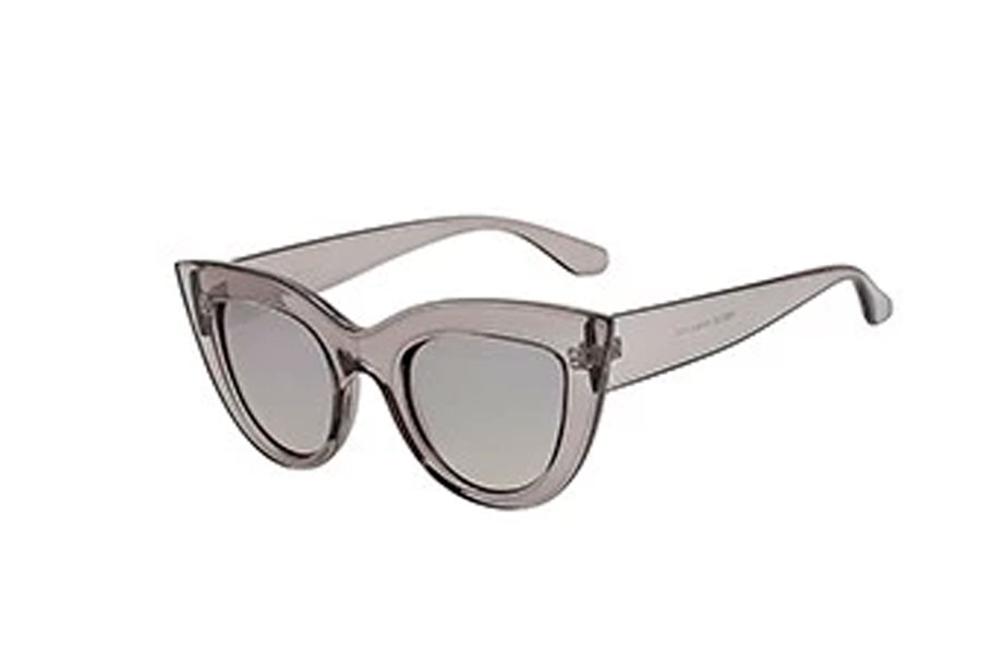 Cat-Eye solbrille i smokey transparent stel med sølvfarvet spejlglas - Design nr. s4156