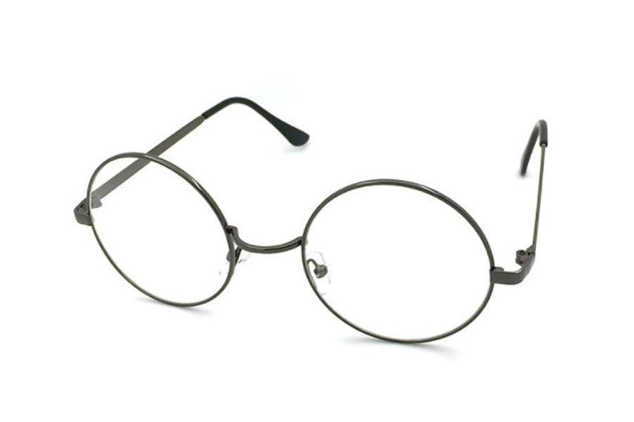 Rund brille i mørk sølv /  - Design nr. s4182