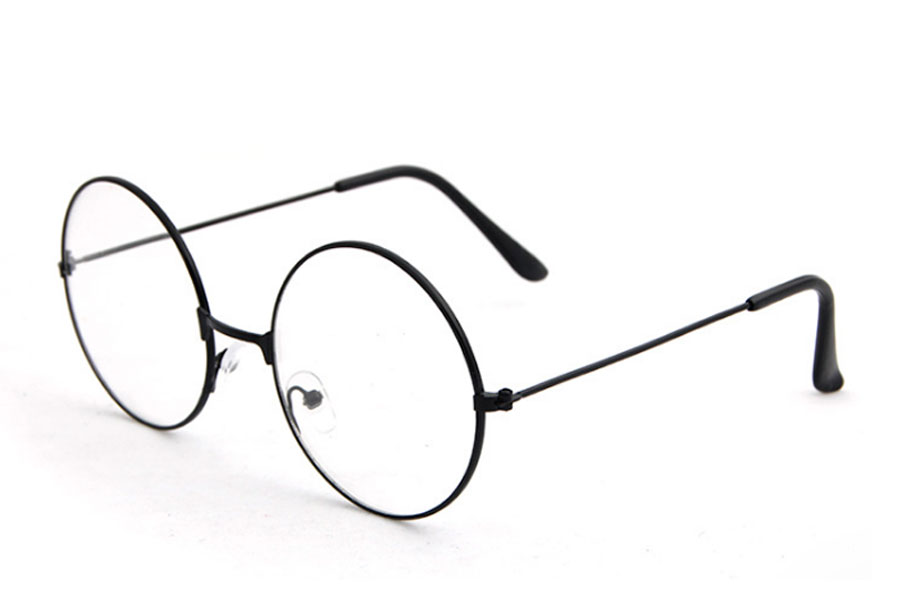 Stor sort metal brille i det moderigtige John Lennon look - Design nr. s4214