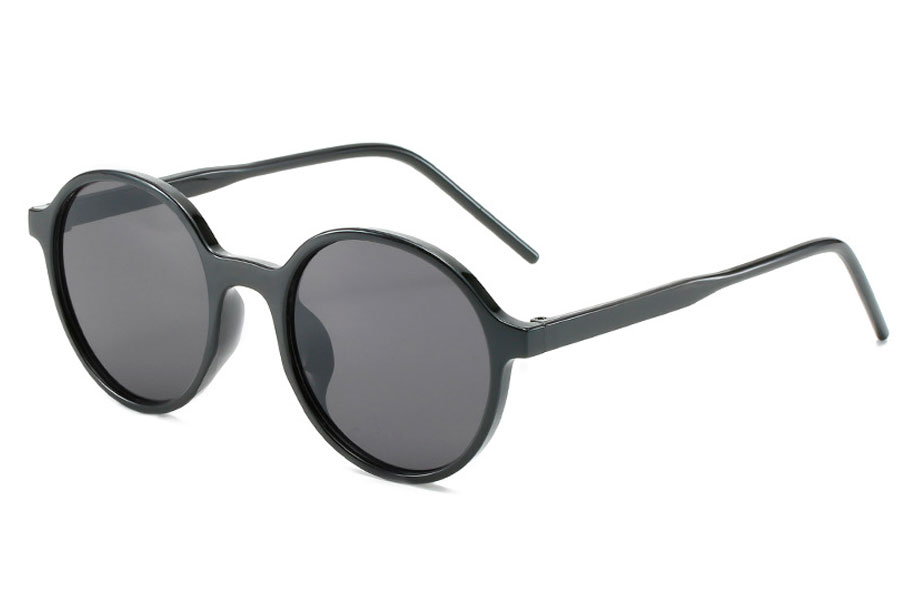 Rund solbrille i sort blankt stel - Design nr. 4274