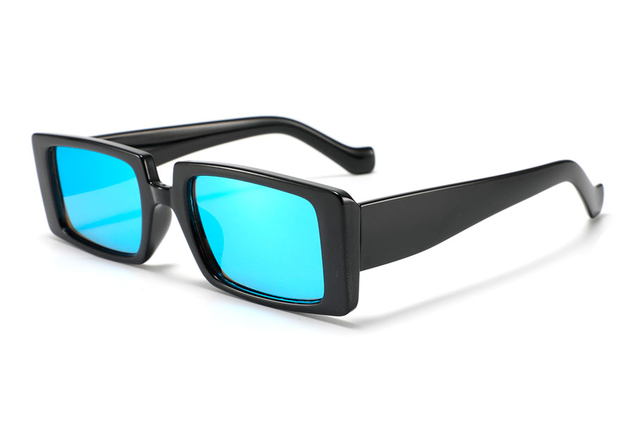 Solbrille i aflangt firkantet design med isblå spejlglas - Design nr. 4282